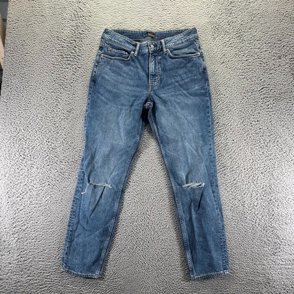 Regal Exchange Jeans Men's 33x30 Blue Cotton Denim Skinny Leg Distressed Stretch